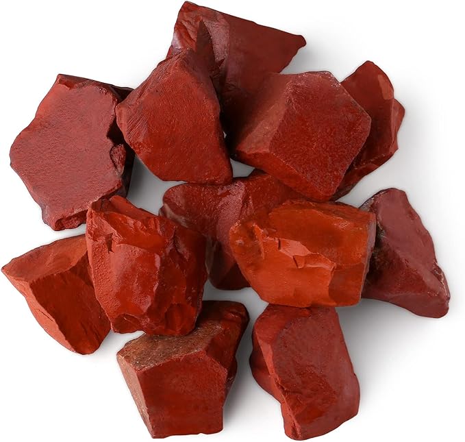 LAIDANLA 1lb 2" Red Jasper Natural Rough Stones Crystal Large Raw Crystals Bulk Healing Gemstones for Reiki Healing Tumbling Fountain Rocks Wire Wrapping Decoration Cabbing Lapidary