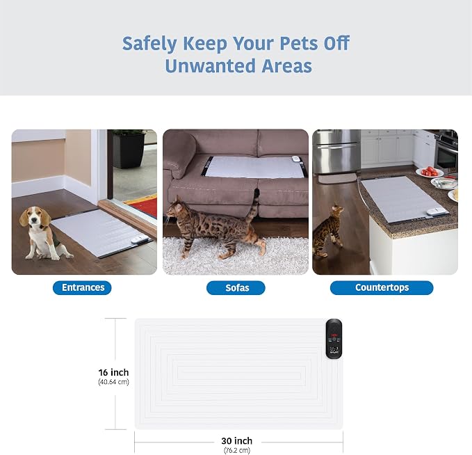SVD.PET Pet Training Mat, 30"x16" Electric Scat Mat for Cats & Dogs, Black