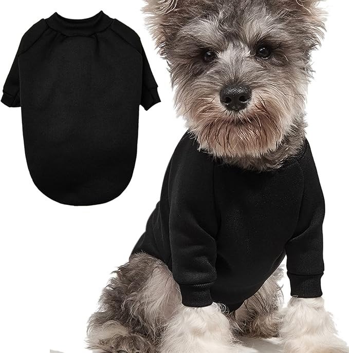 Soft Puppy Sweater for Small Dogs Winter Knit Pullover, Black M | Elastic Cuffs Pet Clothes, Holiday Party Matching, Fall Winter Daily Outfit, Soft Breathable Machine Washable Sweatshirt