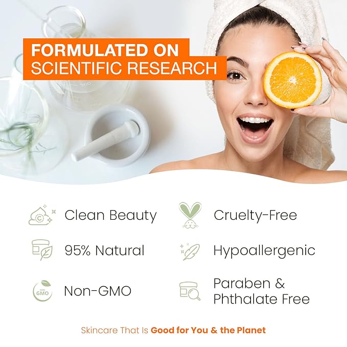 Vitamin C & Collagen Sheet Face Mask - Brightening, Anti-Aging, Skin Nourishing, Moisturizing, Dermatologist Tested, Cruelty Free Korean Skin Care For All Skin Types - 20 Masks