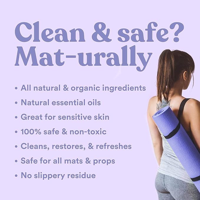 ASUTRA Yoga Mat Cleaner Spray Bundle (Peaceful Lavender), 4 fl oz (Pack of 2) - No Slippery Residue, Organic Essential Oils, Deep-Cleansing for Fitness Gear & Gym Equipment