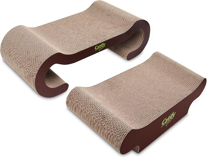 Best Pet Supplies Catify Corrugated Cardboard Cat Scratcher - Lounger I | Corrugated Cardboard, Double Sided Cat Scratching Pad, Indoor Furniture Protector, Durable, For Kittens and Cats,