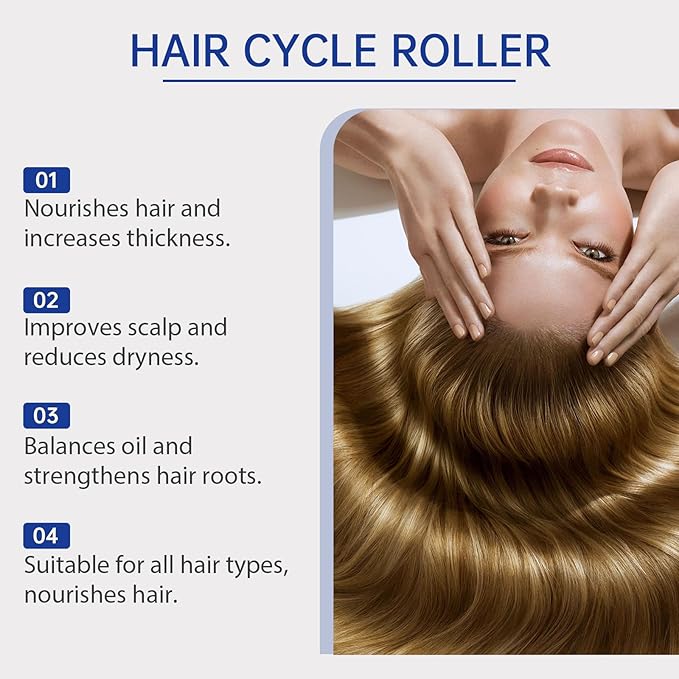 Rosemary Hair Growth Roll On Serum – Scalp Nourishment, Reduce Hair Loss & Follicle Strengthener for Thicker, Fuller Hair, All Hair Types, 1 fl oz