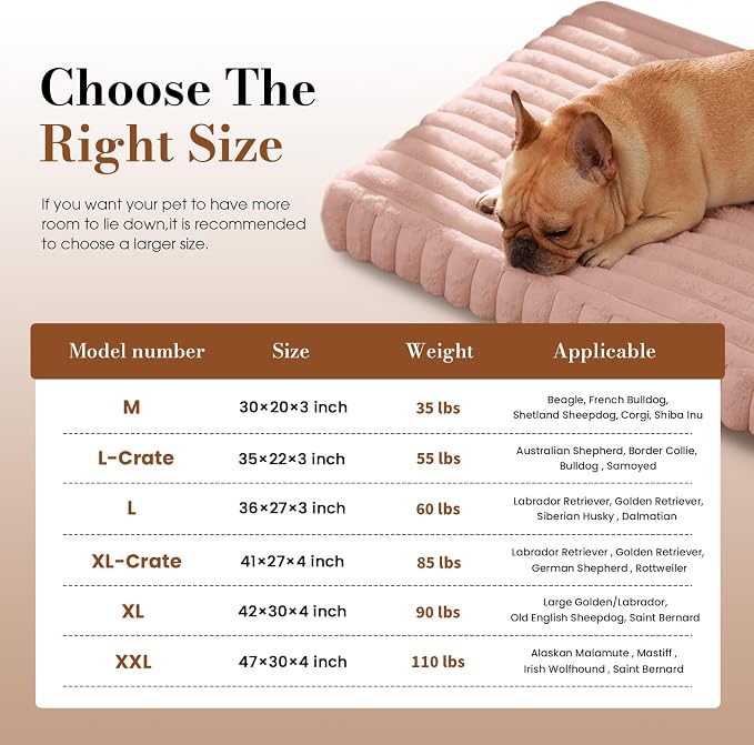 Large Orthopedic Dog Crate Bed with Waterproof Lining | Egg crate foam for joint support. Soft plush surface. Non-slip bottom. Removable & machine washable cover. OEKO-TEX certified