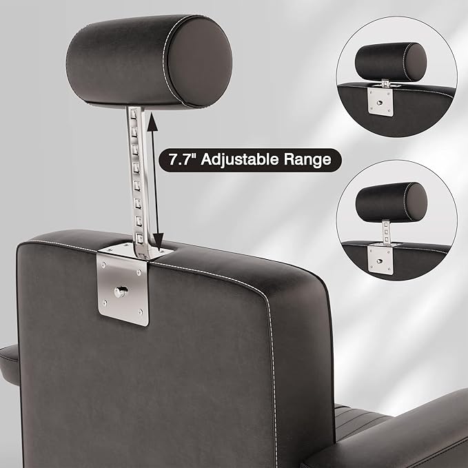 Barber Chair for Barbershop, Hydraulic Reclining Salon Chairs for Hair Stylist, 360 Degree Swivel Heavy Duty Salon Chair, Hair Chair with Adjustable Headrest and Footrest, Black