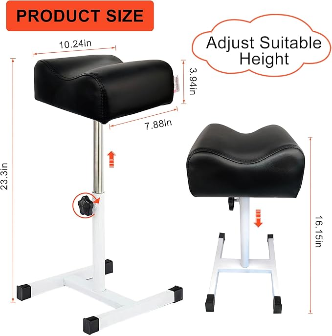 Pedicure Stand Stool Footrest Stand Adjustable Height Technician SPA Beauty Stand Stool with Non-Slip SPA Salon Home Equipment Black