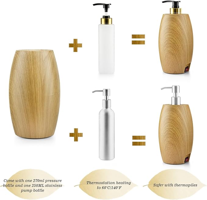 Massage Oil Bottling Plastic 270ML Beauty Salon Use Essential Oil Bottle with Pump Spare Part for Elitzia ETOH843 Oil Warmer Device
