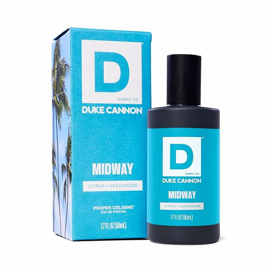 Duke Cannon Proper Cologne Midway | Men's Eau de Parfum | Citrus and Cedarwood | Fresh, Woodsy, Long-Lasting Scent | 1.7 fl oz