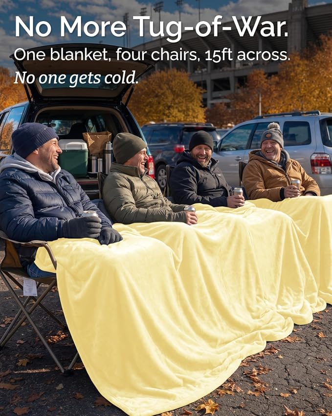 Ultra Soft Fleece Blanket Giant Blanket Size - Flannel Fleece Luxury Blanket - Lightweight for Couch Bed Chair - Thick, Warm and Breathable - All Season Cozy, Yellow