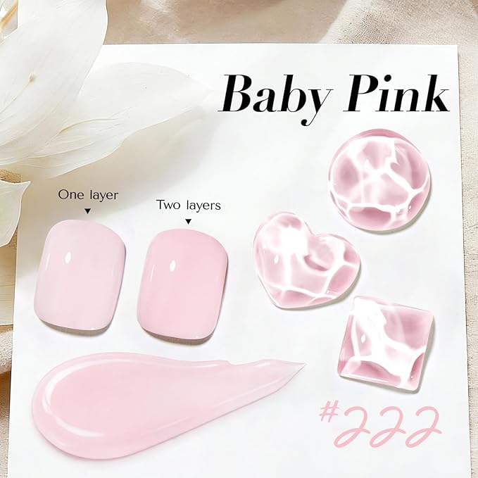 AZUREBEAUTY Pink Nail Polish Light/Pale Pink Quick Dry Natural Regular Finger Nail Polish no Gel High Shine Home Salon DIY Women Gift 0.34 oz