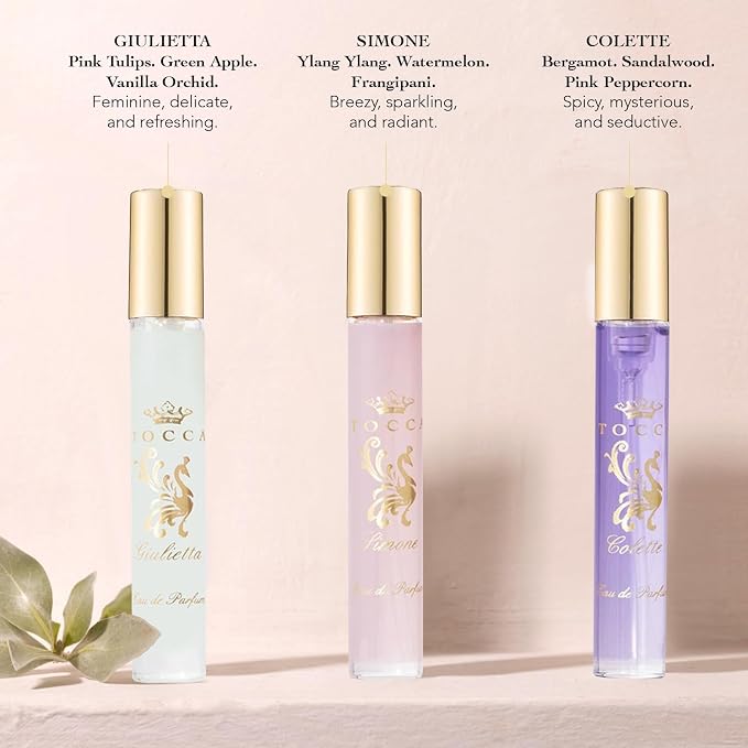 Tocca Luxury Fragrance Wardrobe, Set of 9 Travel Size Women's Perfumes in Giftable Tin Case, Includes Florence, Cleopatra, Stella, Giulietta, Simone, Colette, Belle, Lucia & Laila