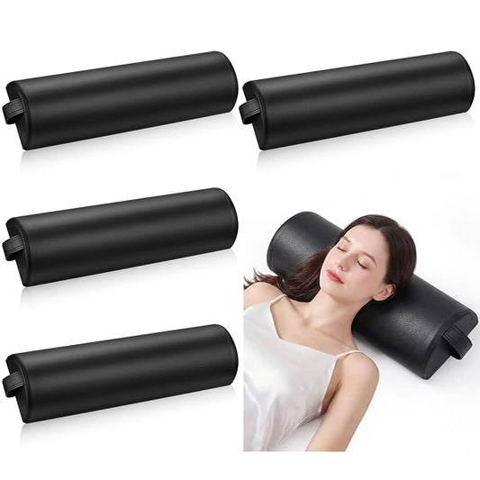 Ripeng Half Round Massage Table Bolster Pillow Pad with Strap Handle, Semi-Round Bolster Pillow, 6"W x 3"H x 21"L Bolsters Support Pad for Massage Yoga Spa Neck Under Knee Ankles Pain Relief(4 Pcs)