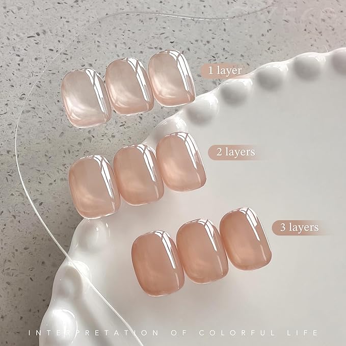 GAOY Jelly Gel Nail Polish, 16ml Sheer Translucent Soak Off Gel Polish, UV Light Cure for Nail Art DIY at Home, GY560 Haute Nude