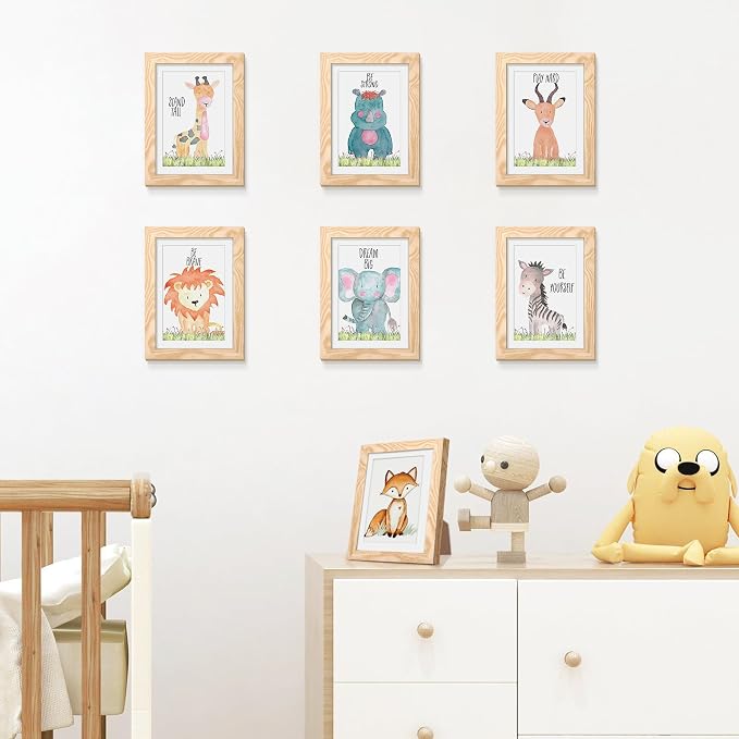 upsimples 5x7 Picture Frame Set of 10, Display Pictures 4x6 with Mat or 5x7 Without, Multi Photo Frames Collage for Wall or Tabletop Display, Natural | Small Frame Fit 4x6 and 5 x 7 Photos, Wall or Tabletop Display, For Gallery Hallway Living Room, For...