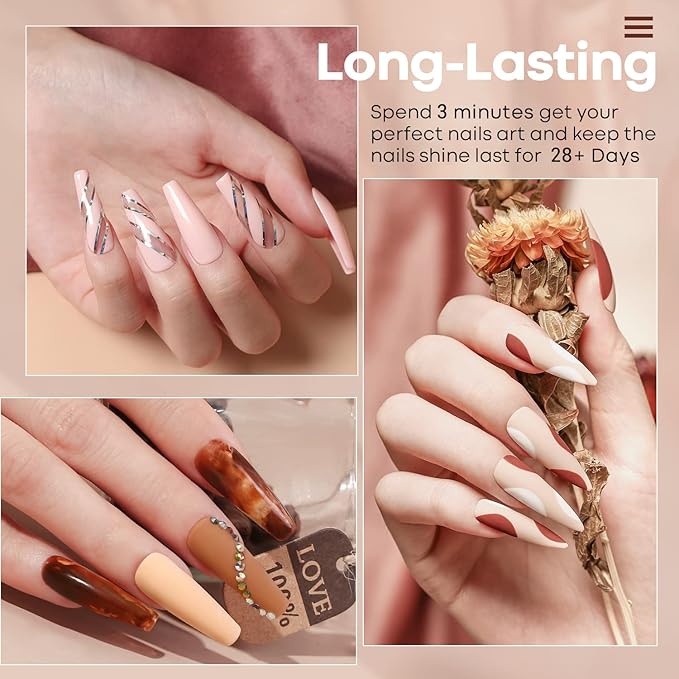 modelones Gel Nail Polish Set- 6 Colors White Nude Brown Gel Polish Skin Tone Neutral Beige Tan Taupe Nail Polish Kit Popular ALL Seasons Soak Off Soapnails Nail Art Manicure DIY Salon Gift for Women