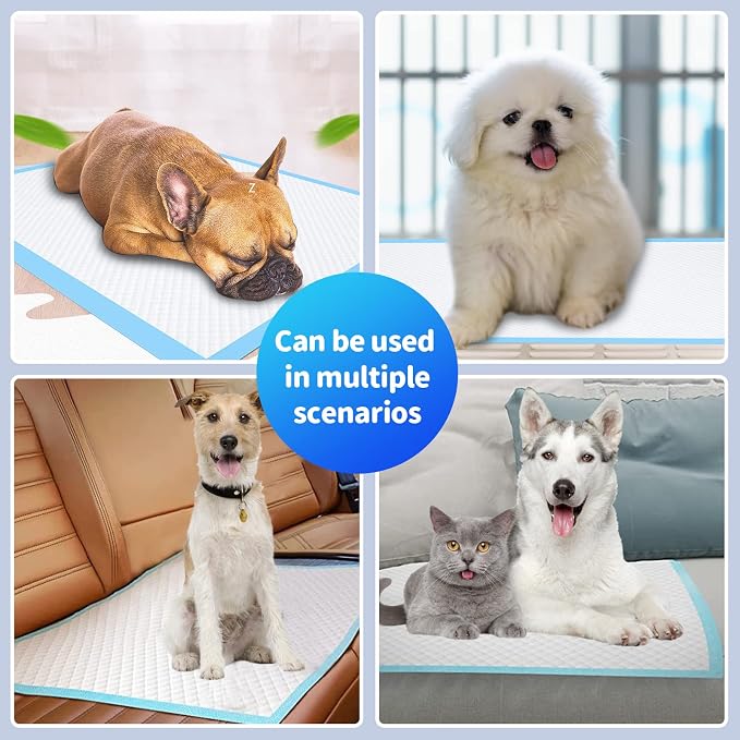 Upgrade Leak-Proof Pet Training and Puppy Pads, Jumbo Pee Pads for Dogs with Thicken Polymer Heavy Absorbency, Quick Dry Disposable Pee Pads for Cats Dogs