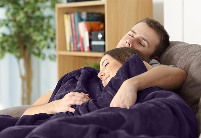 Utopia Bedding Ultra Soft Fleece Bed Blanket Twin Size Purple (60x80 Inch) | Microfiber Plush Warm Lightweight Breathable Cozy Blanket Anti-Static, All Season Use, Gift for Women and Men