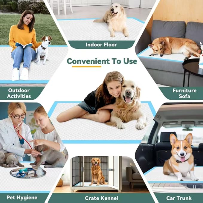 60 Count Extra Large Dog Pee Pads 28" x 34", Super Absorbent X-Large Puppy Pads Disposable Dogs Training Pads, Quick Drying Leak-Proof Dog Potty Pads for Doggies Puppies (Pack of 2)