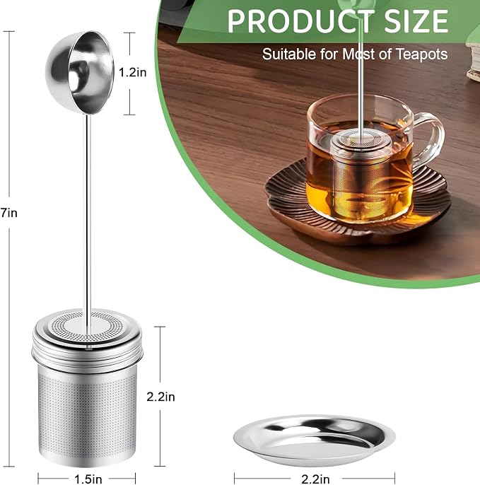 Numola Premium Tea Infuser | Extra Fine 304 Stainless Steel, Tea Strainer with Spoon Handle, Versatile Tea Ball, For Brewing Loose Leaf Tea