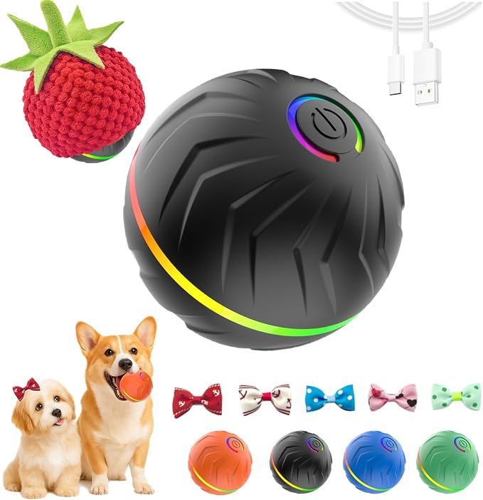 2026 T01 Interactive Dog Ball, Automatic Moving and Bouncing Dog Toy