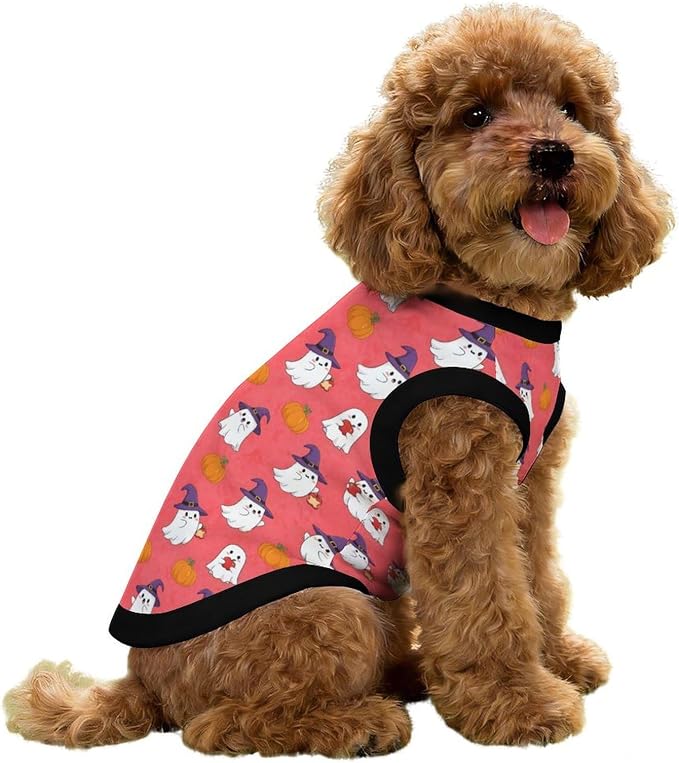 Halloween Pet Vest Witch Boo Pet Shirts X-Small | fall pumpkin Dog Shirt Vest cute pet Sleeveless Vests Ice Silk Dog T-Shirts holiday Dog Clothes Halloween Canine Wear