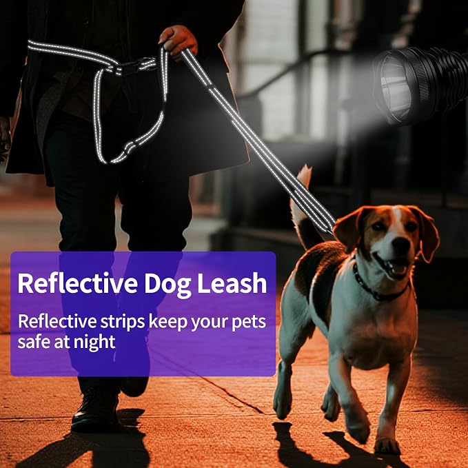 Kazazoo Hands-Free Dog Leash Adjustable Length 5-8Ft,Crossbody & Waist for Dog Walking, Running for Small Dogs with Reflective Strips, Ballistic Nylon, Waist Belt, Lightweight Black