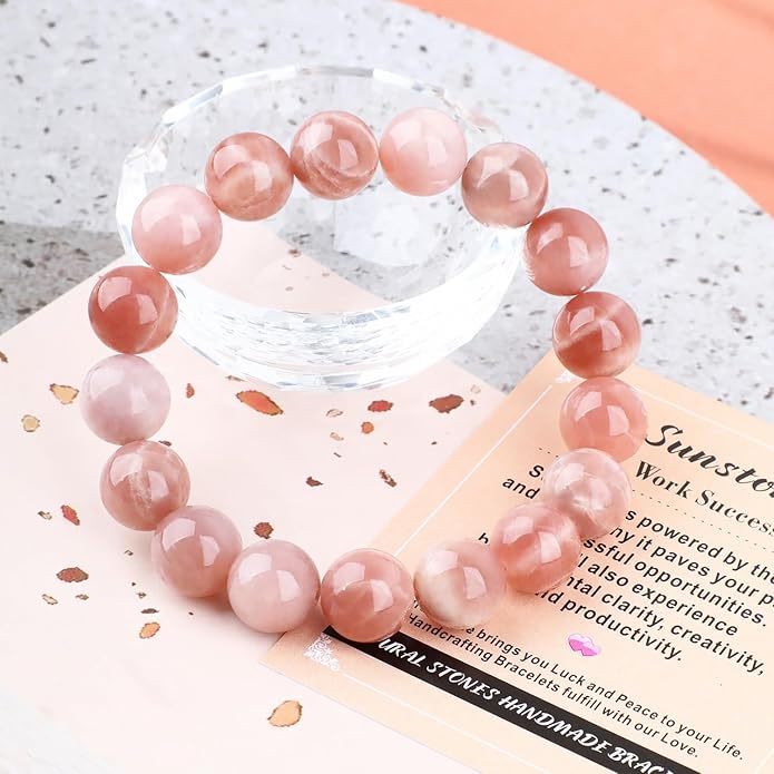 AD Beads Handmade Gemstone Stretch Elastic Bracelet Crystal Healing Reiki Nature's Beauty and Spiritual Essence Unisex