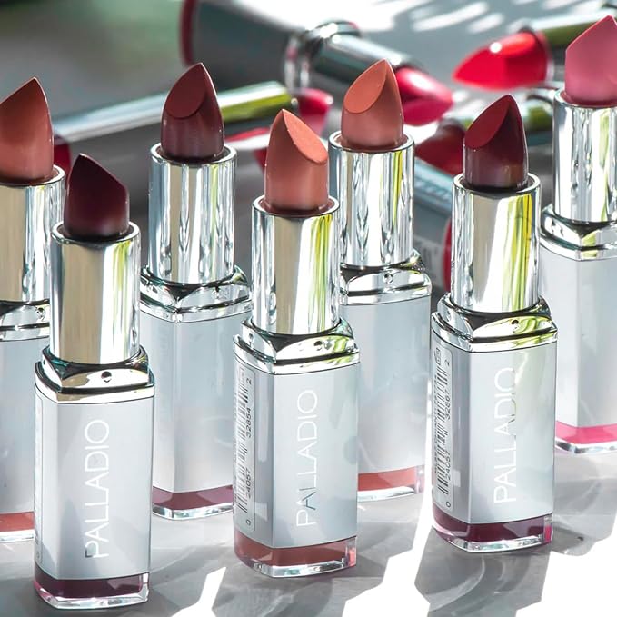 Palladio Herbal Lipstick, Rich Pigmented and Creamy, Infused with Aloe Vera, Chamomile & Ginseng, Prevents Lips from Drying, Combats Fine Lines, Long Lasting Lipstick, Cosmopolitan
