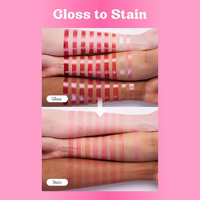 COLORGRAM Fruity Glass Tint 07 Shy Guava | Korean Long Lasting & Waterproof Lip Stain| Glossy Lip Gloss with Lovely Soft Pink Shade | Buildable, Blendable, Moisturizing, Non-Sticky | 0.11 Oz