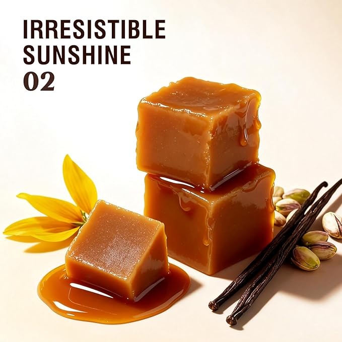 Sttes Perfume 02# Irresistible Sunshine for Women - Pistachio, Vanilla & Salted Caramel Eau de Perfume 100ml (3.4fl oz) Sweet Gourmand Caramel Vanilla Fragrance (Evolution of 602)