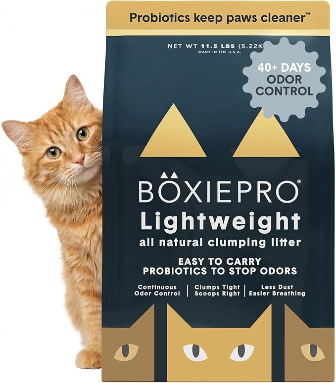 Boxie Probiotic Natural Lightweight Cat Litter 40+ Day Odor Control 11.5 lb