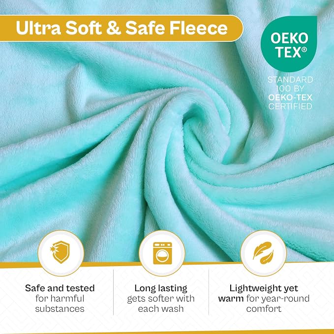 Get Well Blanket - Healing Blanket - Inspirational Blankets for Women/Men - Get Well Soon Gifts - Warm Hugs - Soft Fleece Throw Blanket - Strength - Healing Thoughts (Turquoise Fleece 50x65)