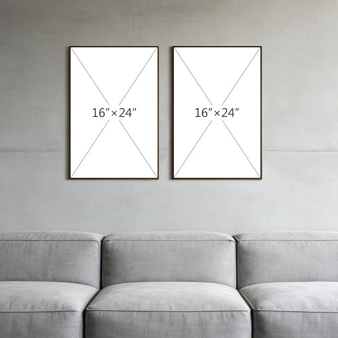 Thalasse Modern Abstract Wall Art Bedroom Framed 3D Black White 16x24 In | Textured geometric sandstone minimalist pictures, office meeting room decor, 2 piece set