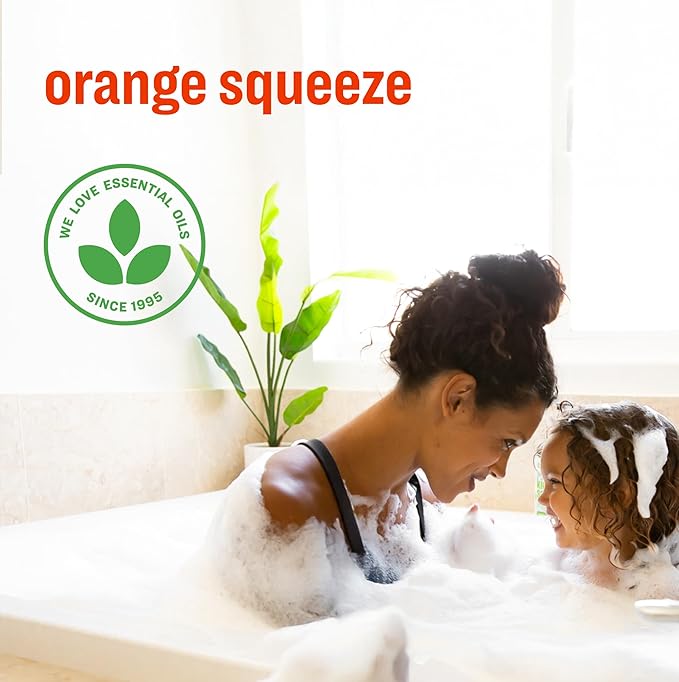 Everyone 3-in-1 Kids Soap, Body Wash, Bubble Bath, Shampoo, 32 Ounce (Pack of 2), Orange Squeeze, made with Essential Oils for Toddlers, Tweens and Teens