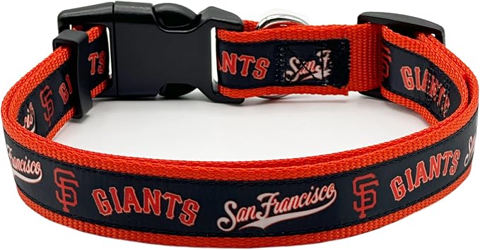 MLB San Francisco Giants Licensed PET COLLAR- Heavy-Duty, Strong, and Durable Dog Collar. Available in 29 Baseball Teams and 4 Sizes