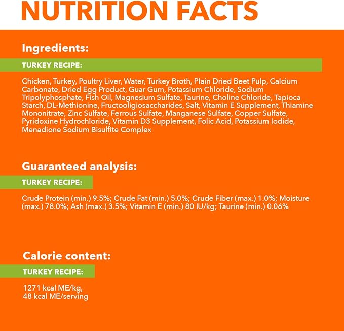IAMS Perfect Portions Grain Free Pate Wet Cat Food, Turkey, 24 Count | Grain-free, Vitamin E immune support, dietary fiber & prebiotic for digestion, no fillers, 2.6 oz. snap-peel-serve twin packs