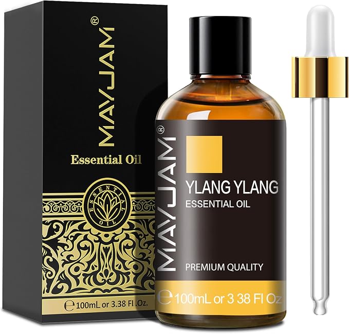 Ylang Ylang Essential Oil, MAYJAM 3.38FL.OZ Premium Quality Essential Oils for Diffusers for Home, 100ML Ylang Ylang Oil Scented Oil, Great for DIY Soap Candle Making