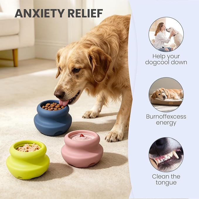 MateeyLife Freeze Dog Enrichment Lick Toy, Stuffable Frozen Lick Treat Bowl