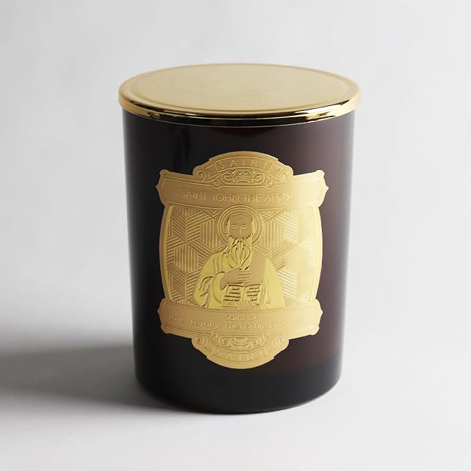 SAINT John the Apostle Scented Candle with Prayer and Prayer Coin | Saint of Love, Loyalty, Friendship and Writers - Soy Coconut Aromatherapy Candle with 80 Hour Burn Time, Special Edition