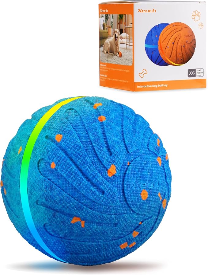 Xeuch Smart Interactive Dog Toy Balls, Automatic Moving Ball for Medium and Large Dogs, ETPU New Material, Motion Activated Rolling & Rotating Bouncy Toys for Dog Enrichment & Stimulation