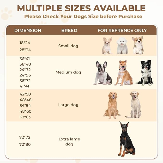 Fostanfly Washable Dog Pee Pads, 1 Pack 24''x96''(2x8ft) Runner Rug, Brown | Reusable Potty Training Pads for Dogs, Waterproof, for Playpen, Crates & Furniture
