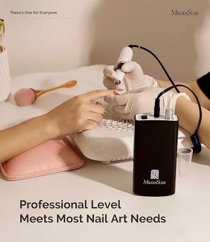 MelodySusie Entry-Level Clip-On Cordless Nail Drill with Anti-Slip Silicone Handle, SC300I 30000RPM Stable E-File for Manicure Shaping & Gel Removal, Perfect for Training, Nail Art Practice & Home Use
