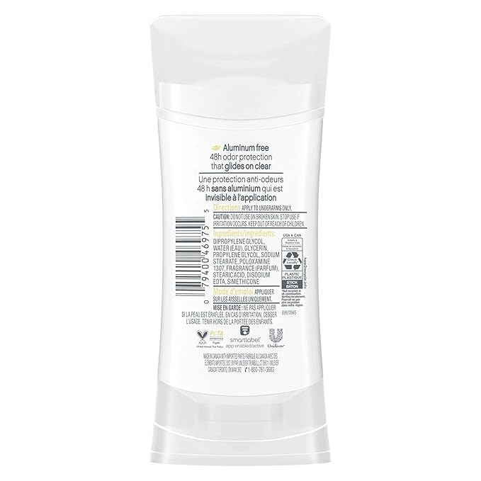Dove Aluminum Free Deodorant for Women 3 Count Sensitive 72 hour odor protection 2.6 oz