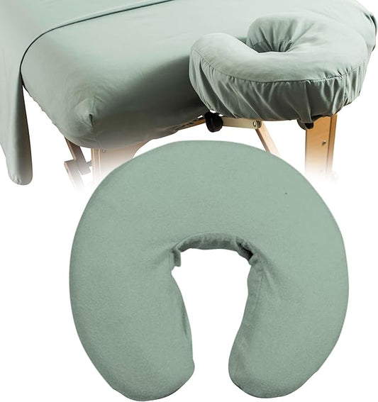 NRG Deluxe Flannel Face Cradle Covers 100% Brushed Cotton Face Rest Covers - Protect Your Massage Table Face Cradle - Adds Warmth and Comfort - 13" x 13" x 6" - 200 Thread Count - Color Sage