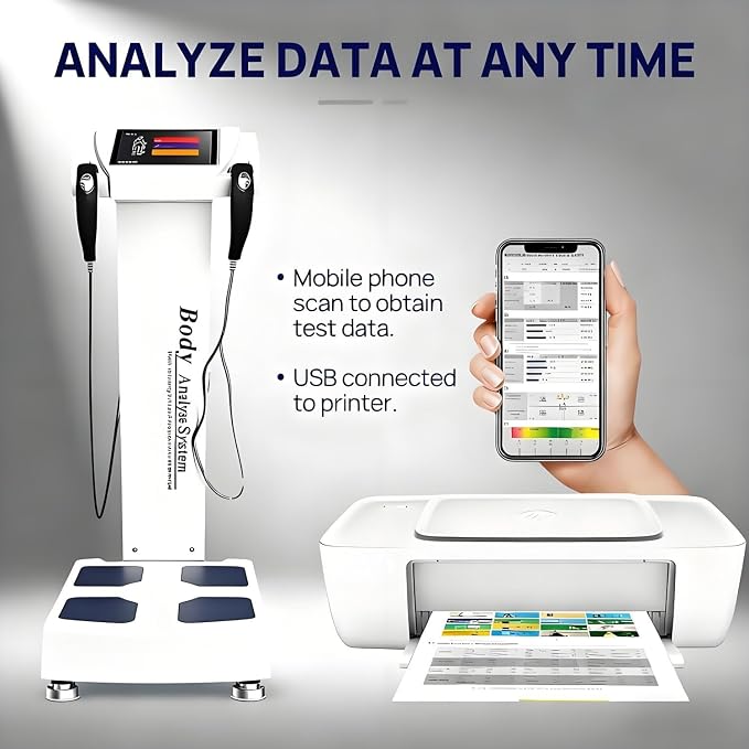 Professional Intelligent Human Body Fat Scale Element Health Analyzer Machine Printer Body Composition Body Mass Scanner Measurement Full Body Health Analyzer Cream