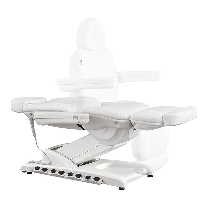 DIR Spa Full Electrical 4 Motor Facial Beauty Bed - Doctor, Tattoo, Medical, Podiatry Chair with Thermal Heated Seats Apollo - White
