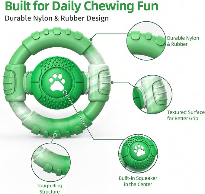 Pamlulu Tough Dog Toys for Aggressive Chewers, Indestructible Dog Toy for Large Dogs, Nylon Chew Toys for Medium Large Breed, Interactive Dog Toys to Keep Them Busy, Dog Birthday