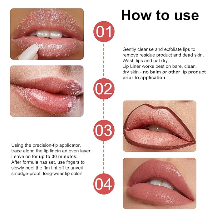 Lip Stain Peel Off - 03 True Red Lip Glaze | Long Lasting Waterproof Tint for Women & Teens | Non-Sticky, Hydrating, Smudge-Proof Bold Red Lip Stain for All-Day Wear