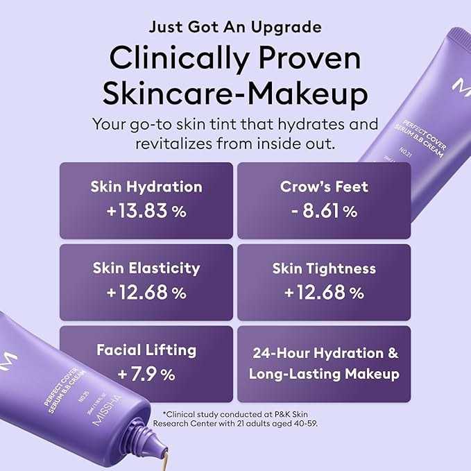 MISSHA M PERFECT COVER SERUM BB CREAM No.45 Deep Mocha- Deep with Cool Undertone, BB Cream by Cardi B Pick, Skin Tint, Tinted Moisturizer, Skin Care Foundation Makeup, Korean Makeup, 1.18 Fl oz