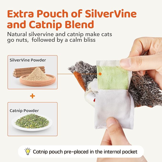 Potaroma Cat Toys Rechargeable Flapping Bird Sparrow, Lifelike Chirp Tweet, Touch Activated Kitten Toy Interactive Cat Exercise Toys for All Breeds Cat Kicker Catnip Toys 4.0 Inches | Touch Activated, Interactive Kitten Exercise for All Breeds with Cat...